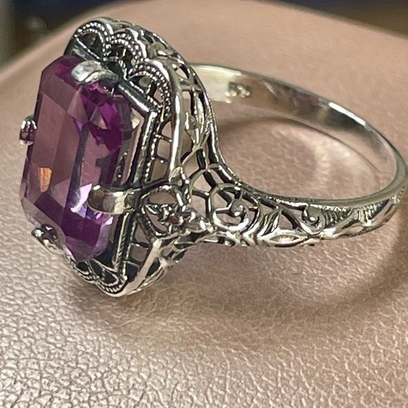 3ct ALEXANDRITE !! Lab created Alexandrite w/ Filigree syle ring.… - Picture 9 of 9